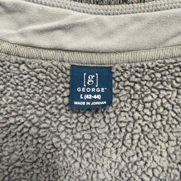 Mens Full-Zip Grey George Fleece Jacket Chest & Side Zipper Pockets SizeL(42-44) - Picture 7 of 13